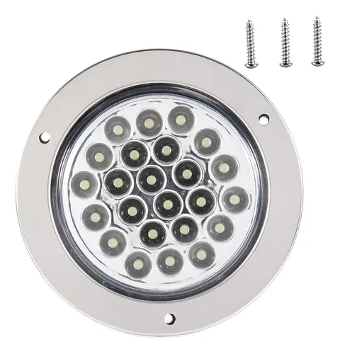 EN-TL-003C PLAFON 4″ 24LED 12V BLANCO ORILLA ACERO INOX.